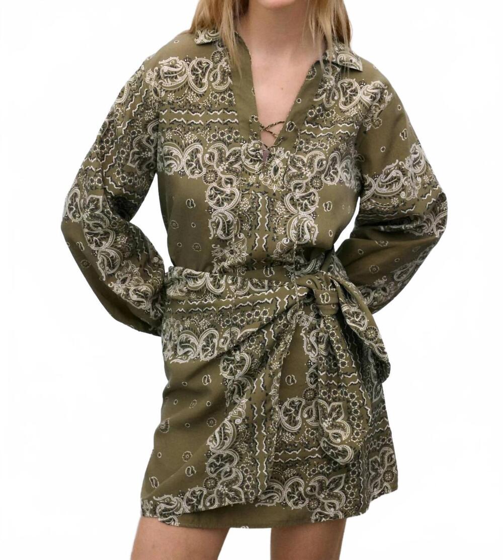 NEW THE NEW SOCIETY women's waterlily skirt in bandana print green